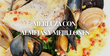 Merluza al Horno con Almejas y Mejillones