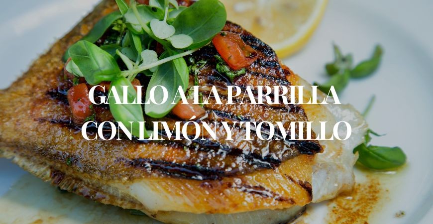 Gallo a la parrilla con limón y tomillo