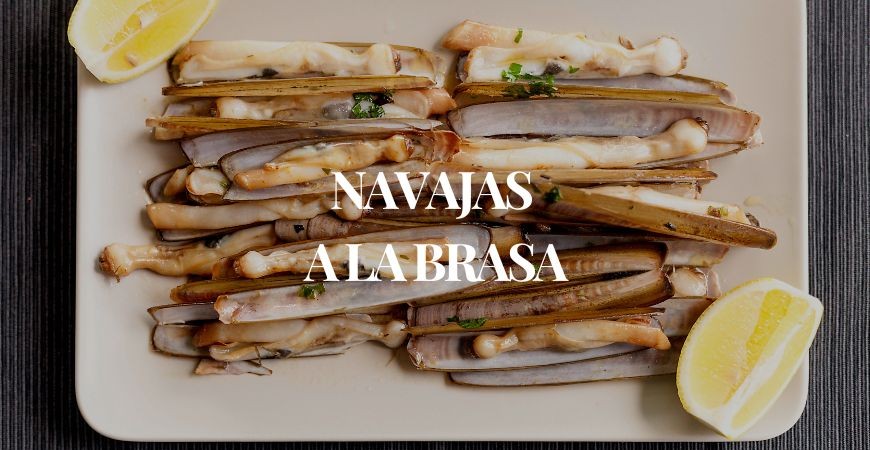 Navajas a la brasa con limón
